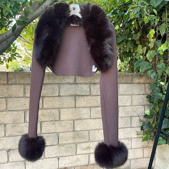 Danielle Guizio Faux Fur Knit Bolero REVOLVE Large - Picture 8 of 10